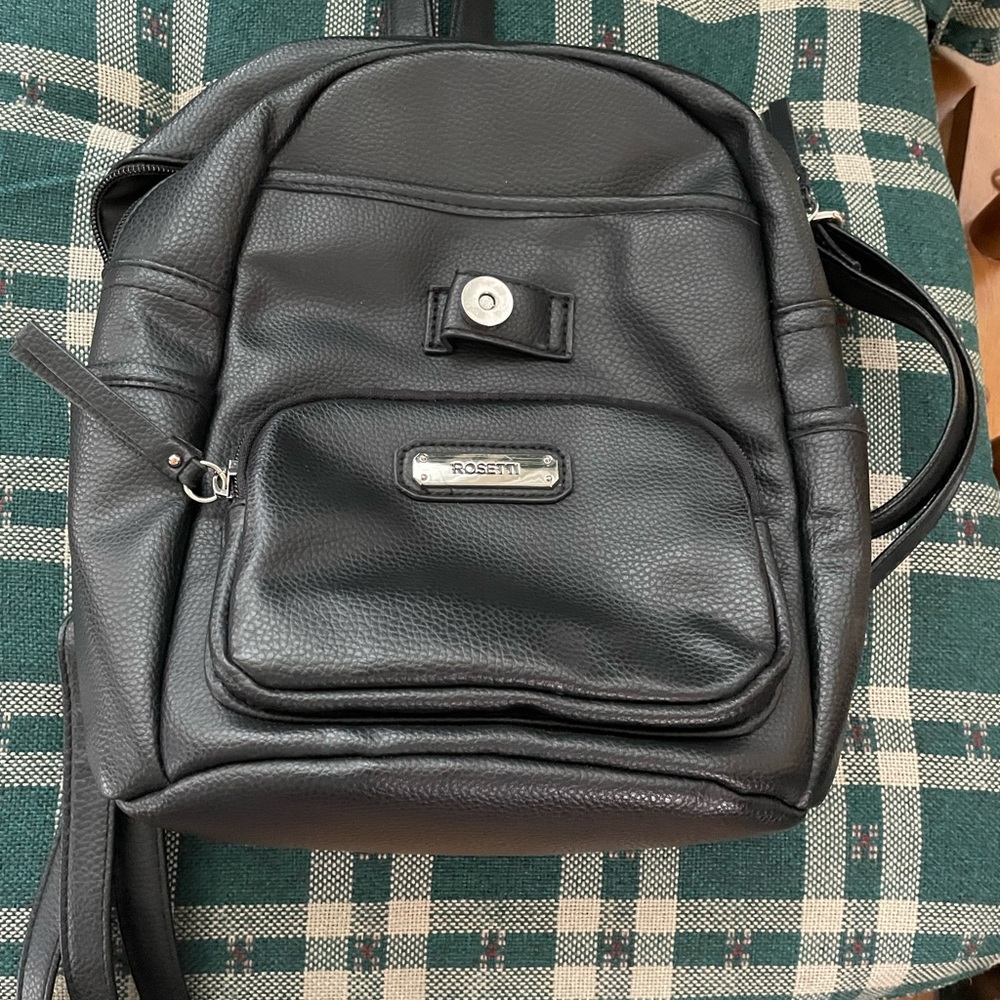 Rosetti Black Leather Backpack